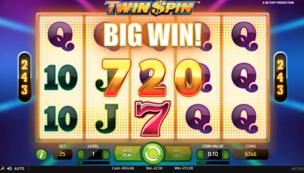 Большой выигрыш в Твин Спин